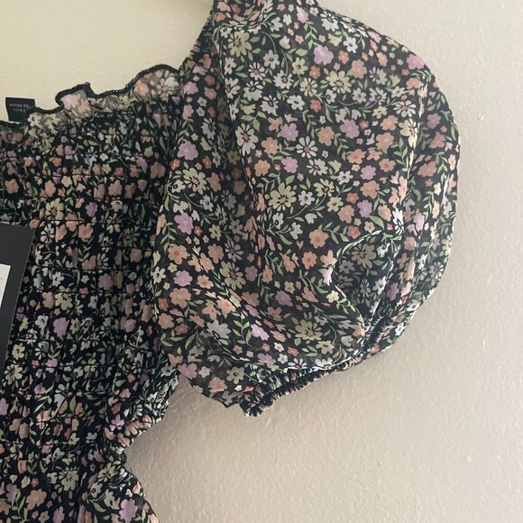 Art Class Girls Floral Ruffle Puff Sleeve Polyester Dress XS 4/5 T NWT. - Picture 10 of 10